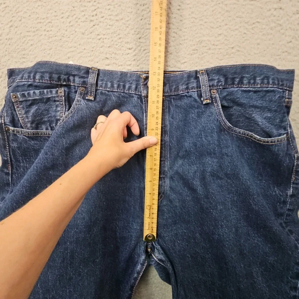 Levis 501 Jeans Mens 44x34 Blue Denim Classic Straight Cowboy Classic Dark Wash